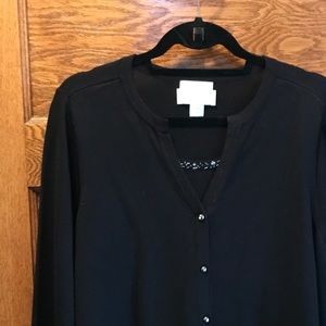 Black layered beaded cardigan